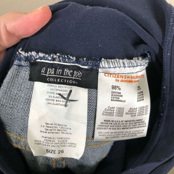 Citizens Of Humanity A Pea In The Pod Maternity Collection Bootcut Jeans Size 26 - Picture 5 of 6